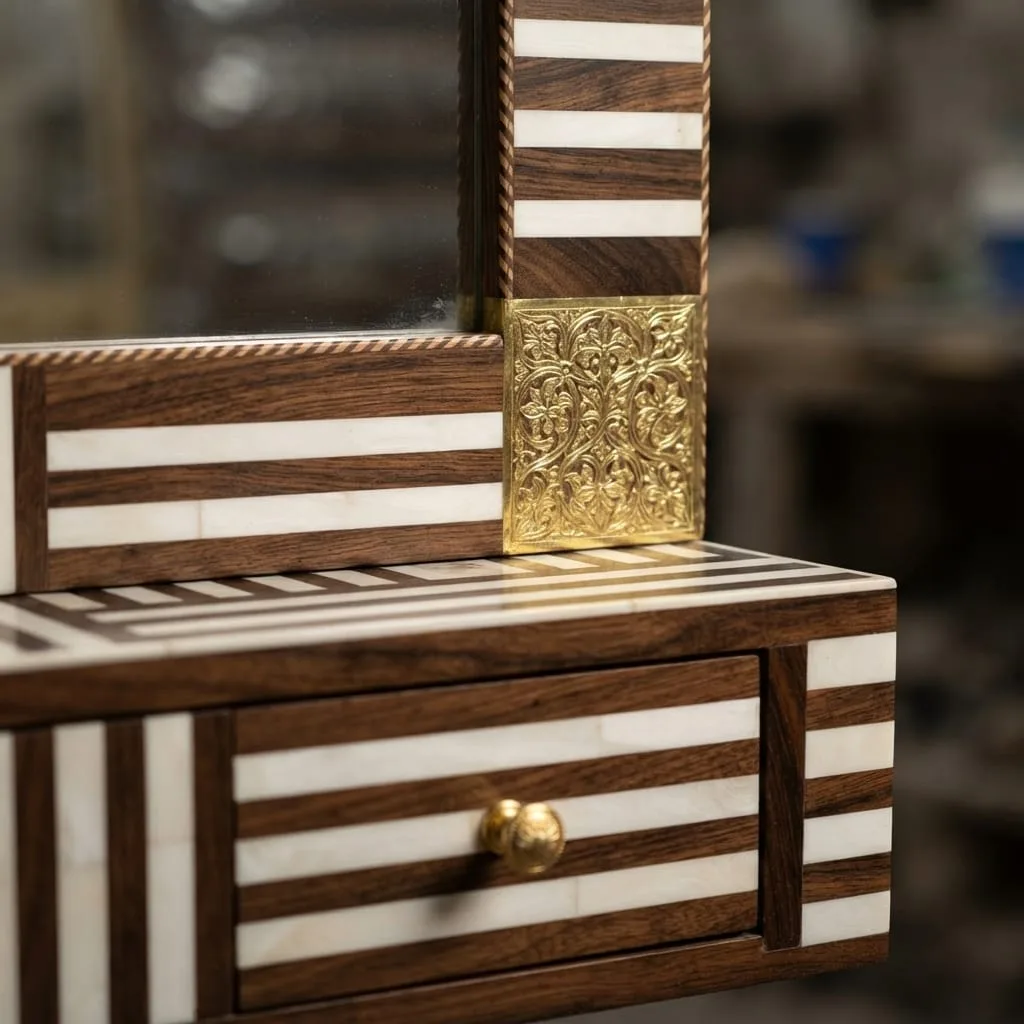 Striped Inlay Vanity & Mirror — view 2 of 2