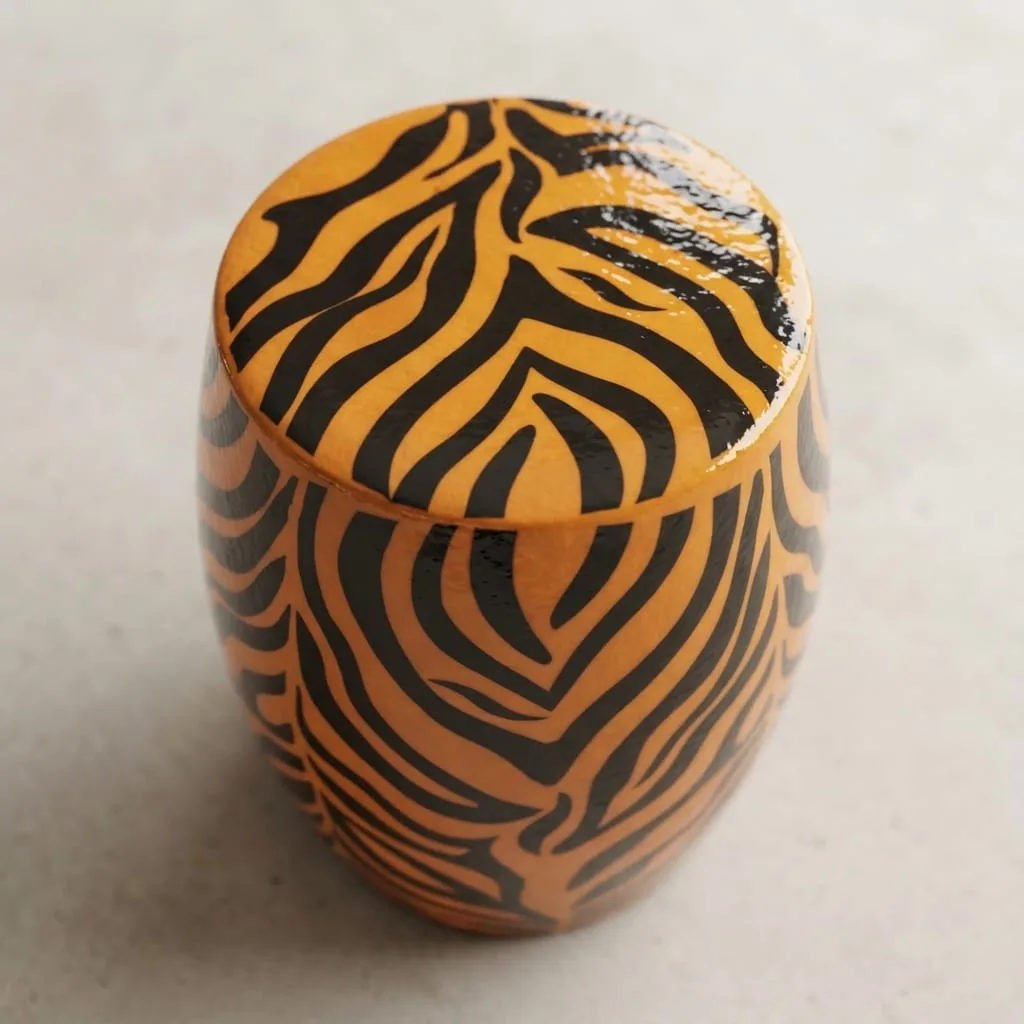 Tiger Ceramic Stool