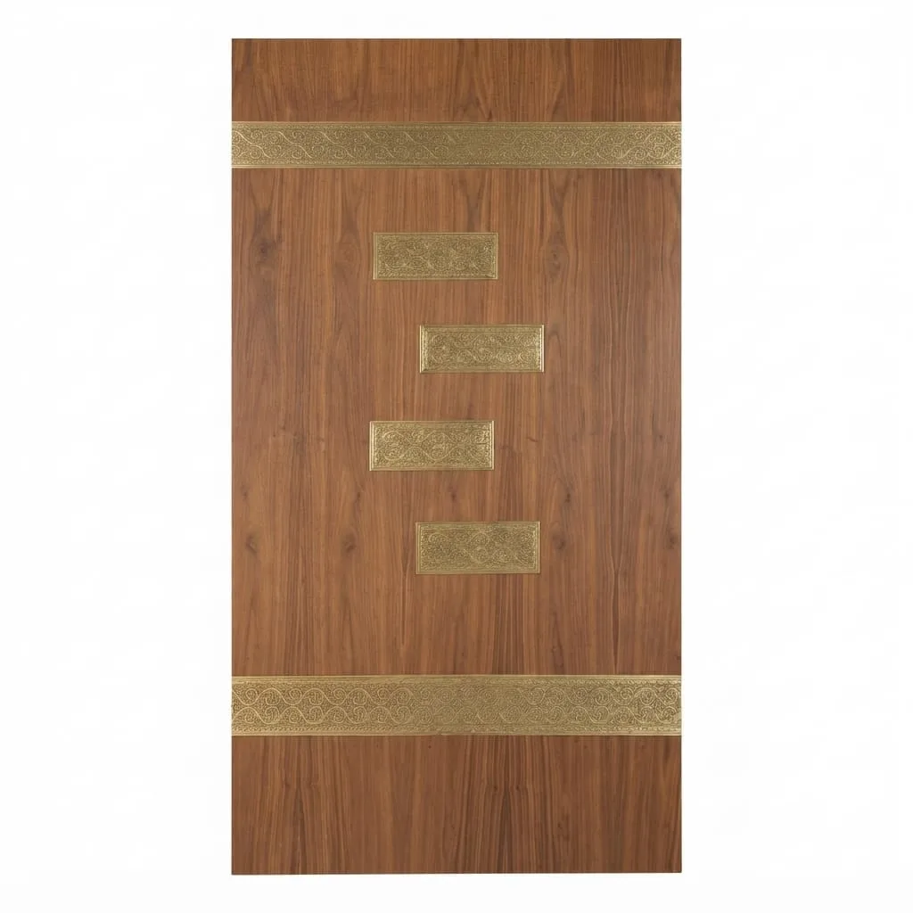 Walnut & Brass Inlay Table — view 2 of 3