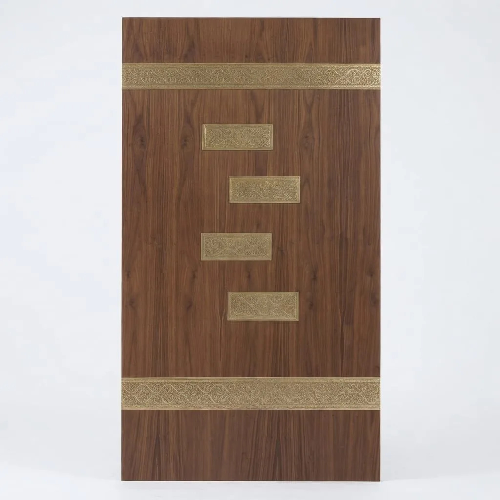 Walnut & Brass Inlay Table — view 3 of 3