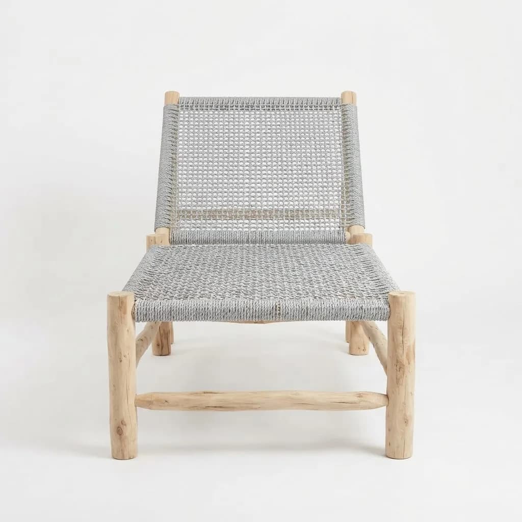 Woven Chaise Lounge, Grey — view 5 of 5