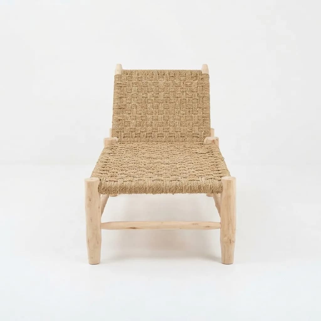 Woven Chaise Lounge, Natural — view 3 of 4
