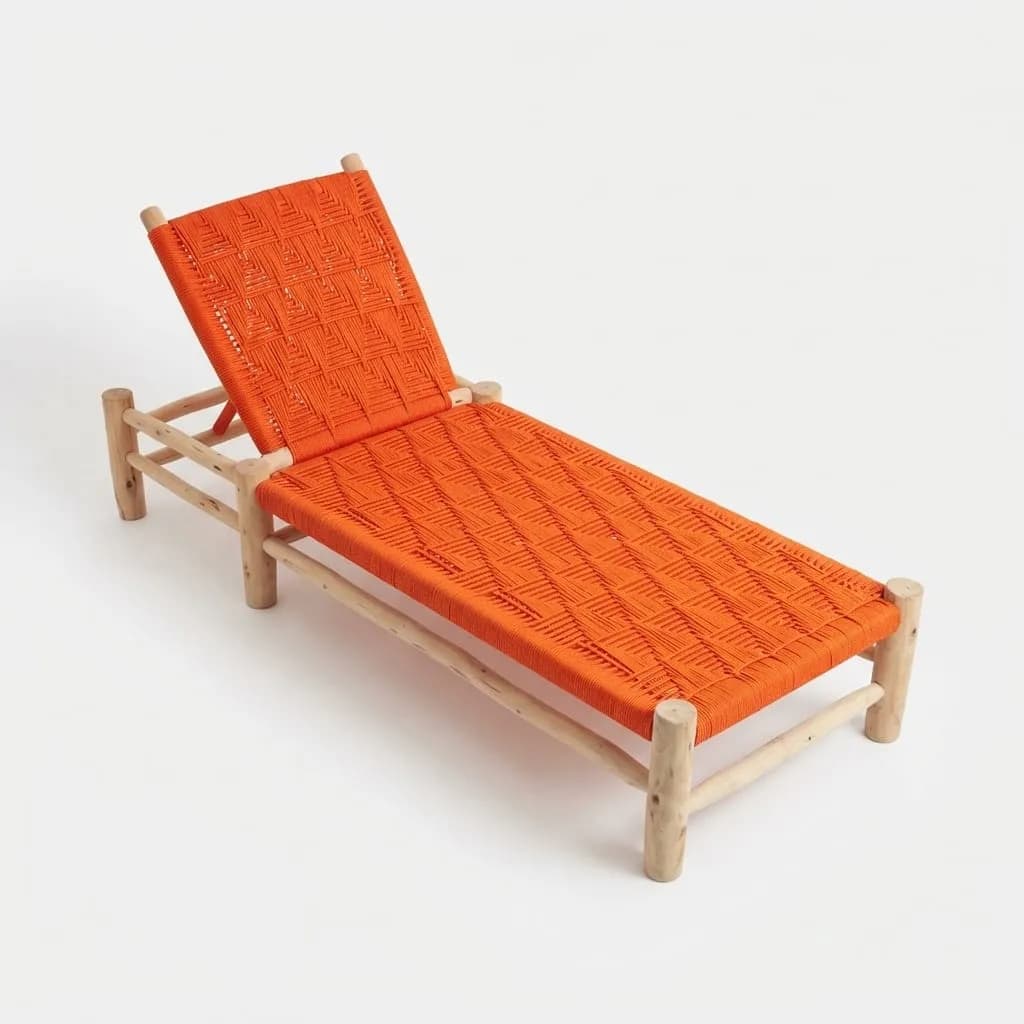 Woven Chaise Lounge, Orange — view 2 of 5