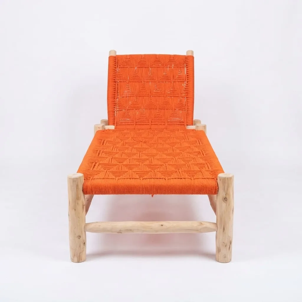 Woven Chaise Lounge, Orange — view 4 of 5