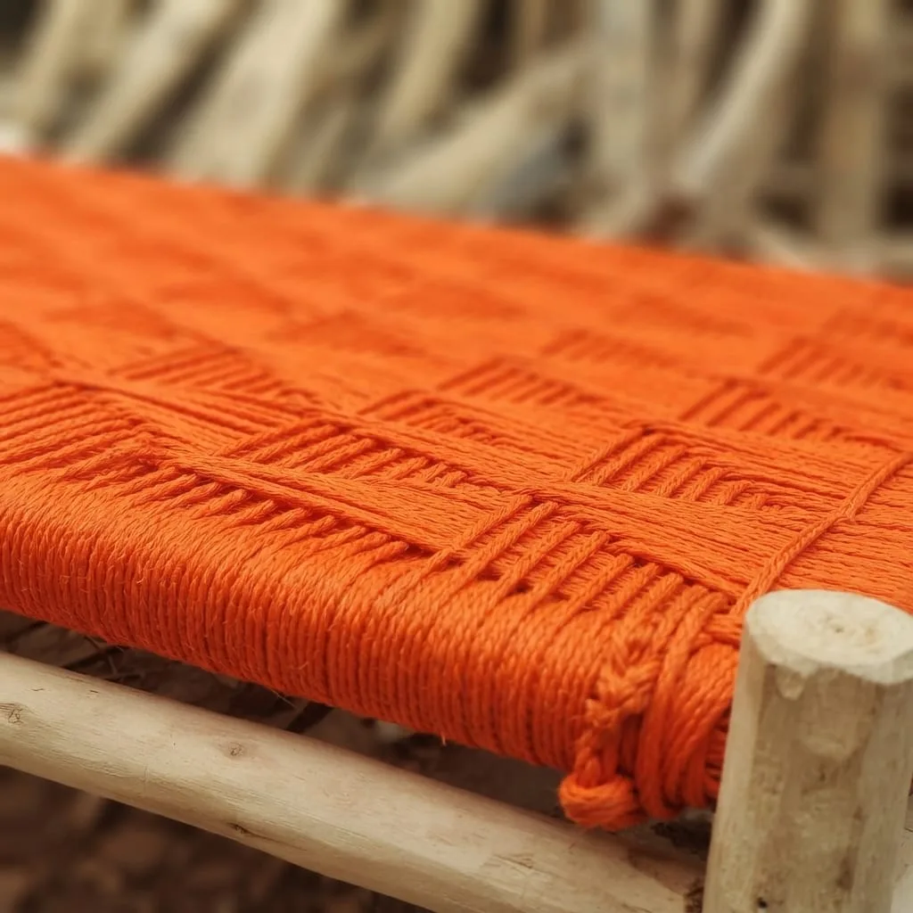 Woven Chaise Lounge, Orange — view 5 of 5