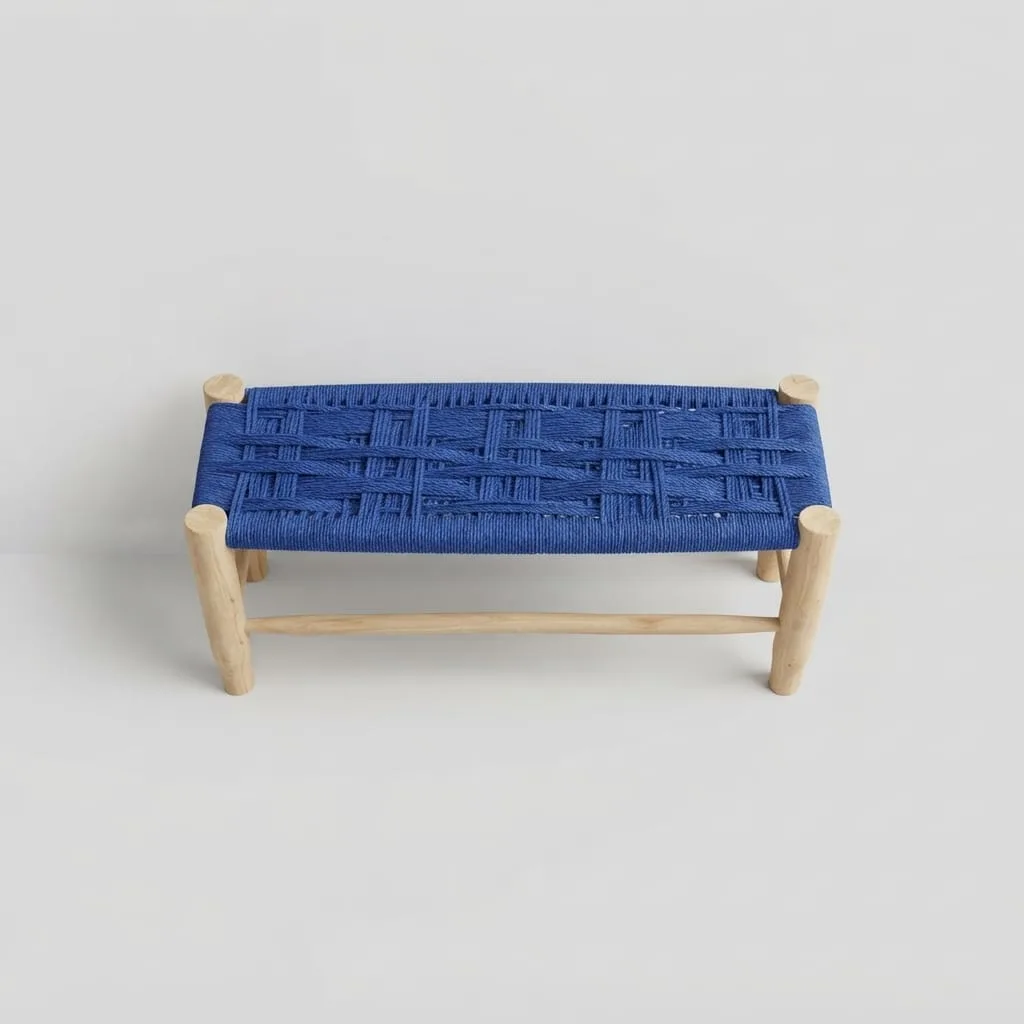 Woven Cord Bench, Majorelle Blue — view 1 of 4