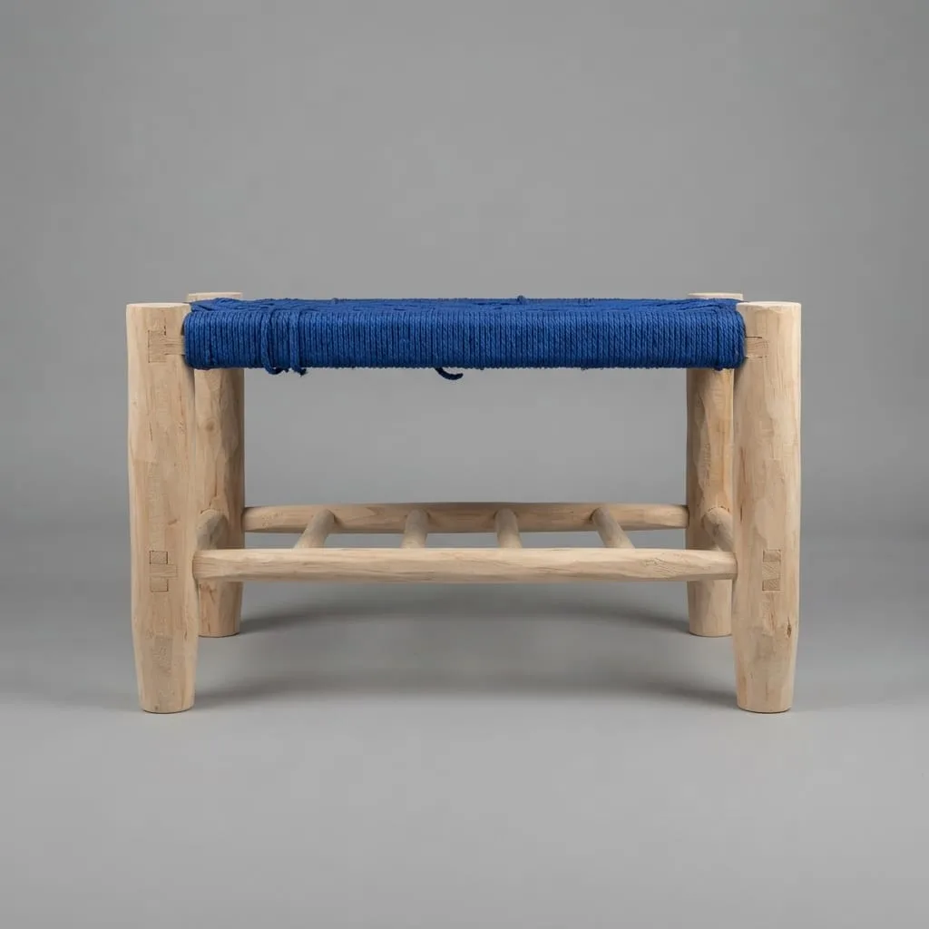 Woven Cord Bench, Majorelle Blue — view 2 of 4