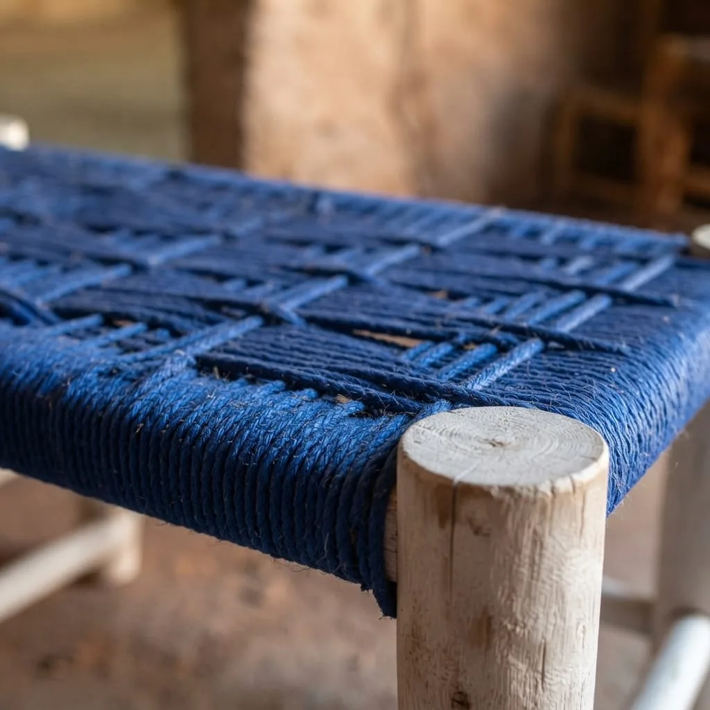 Woven Cord Bench, Majorelle Blue — view 4 of 4