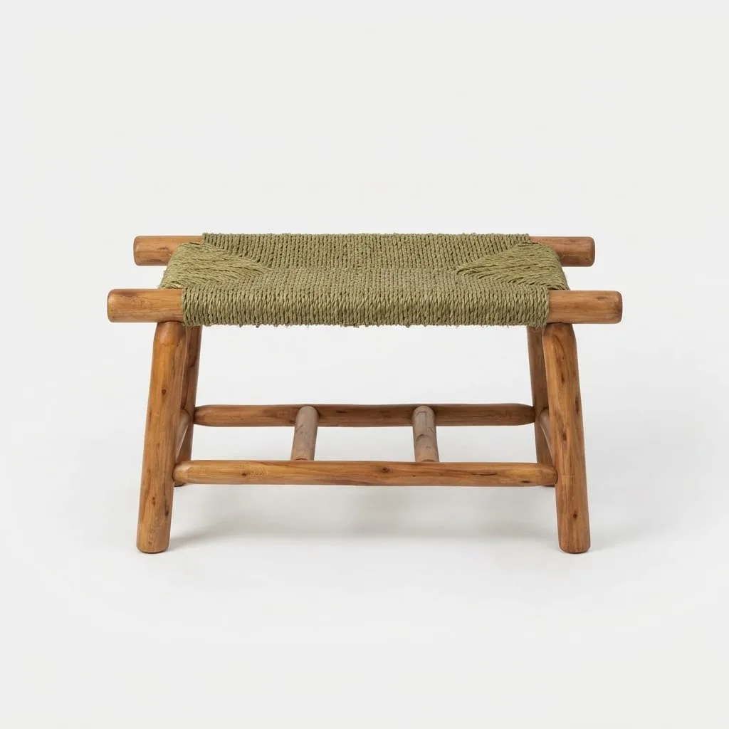Woven Cord Bench, Olive — view 1 of 5