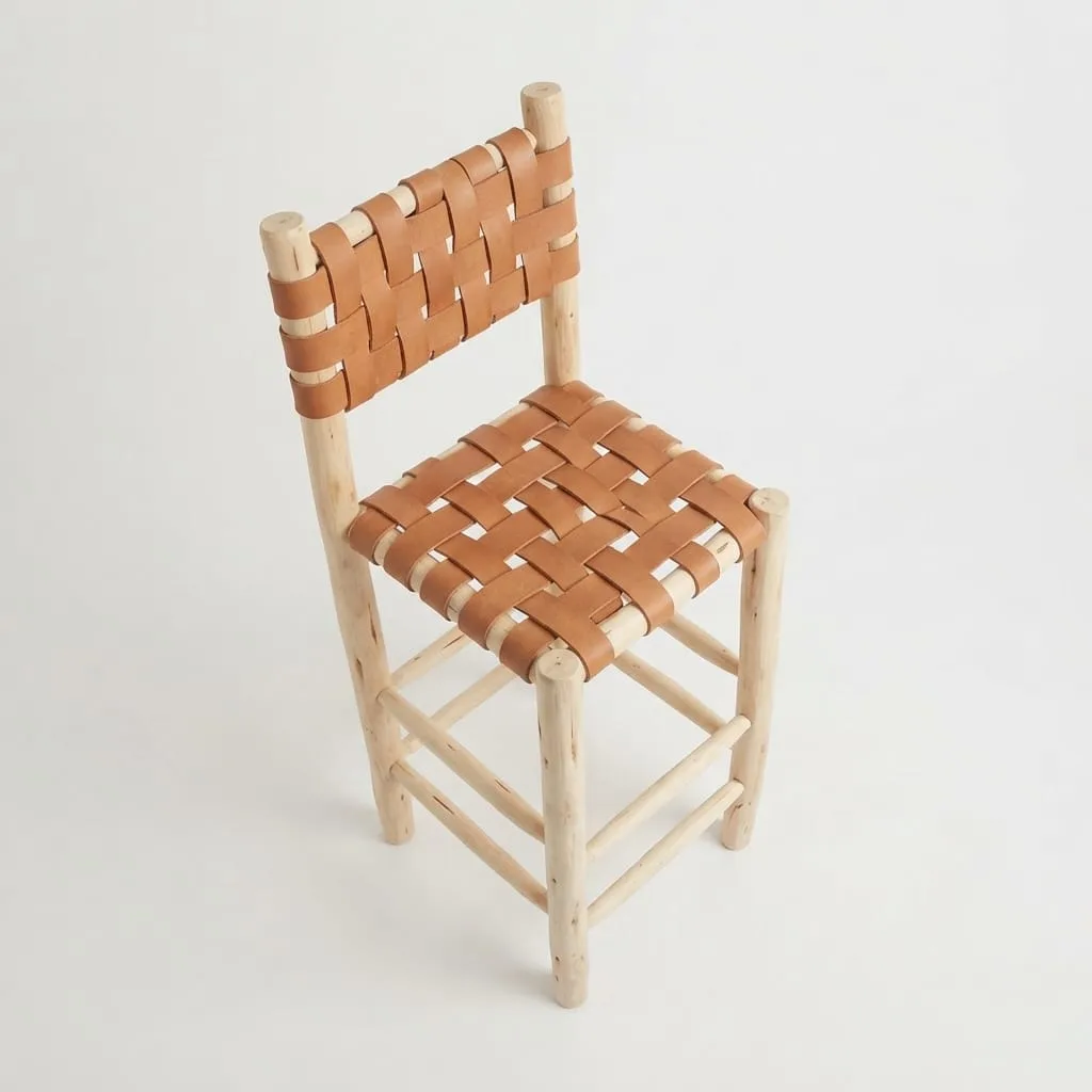 Woven Leather Bar Stool — view 2 of 5