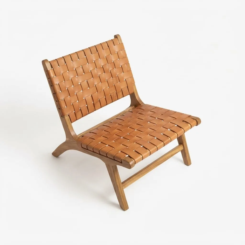 Woven Leather Lounge Chair — view 1 of 1