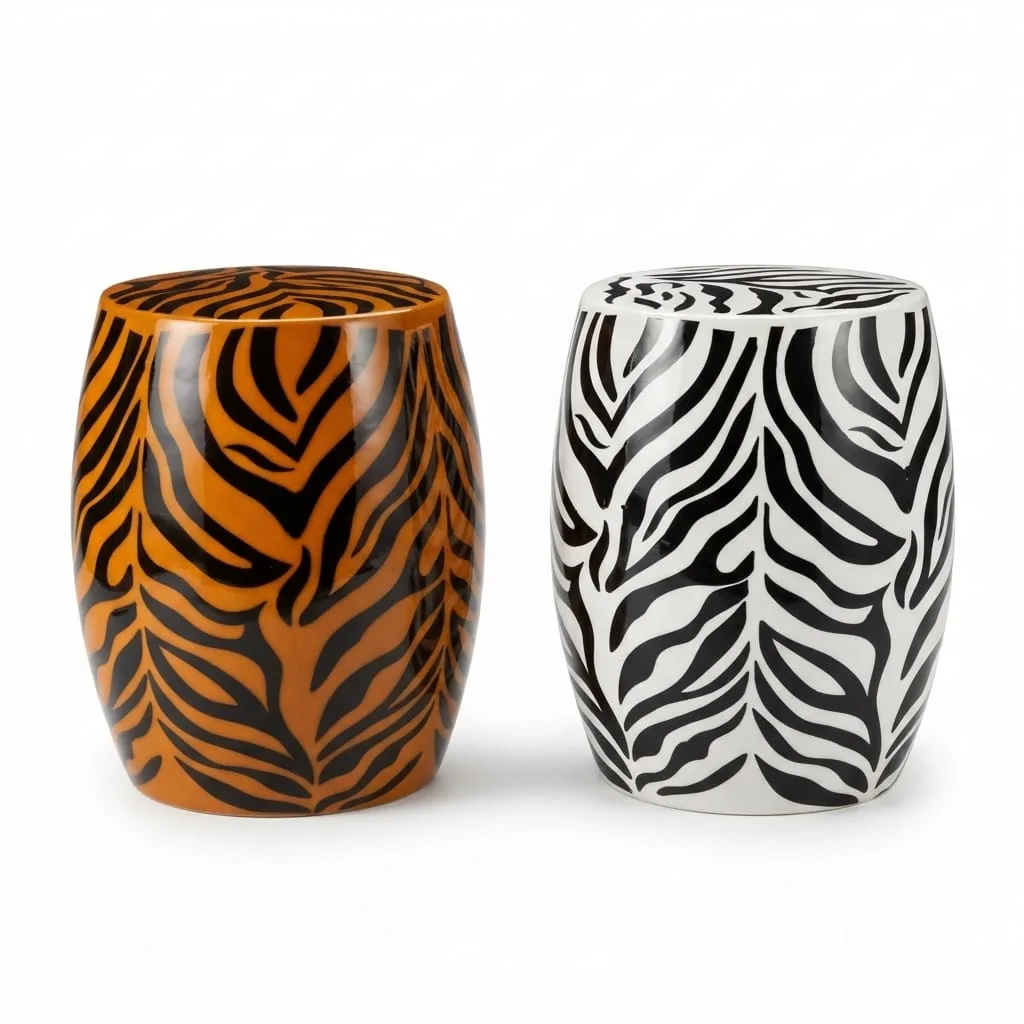 Zebra Ceramic Stool — view 3 of 5