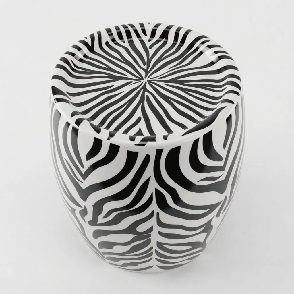 Zebra Ceramic Stool — view 5 of 5