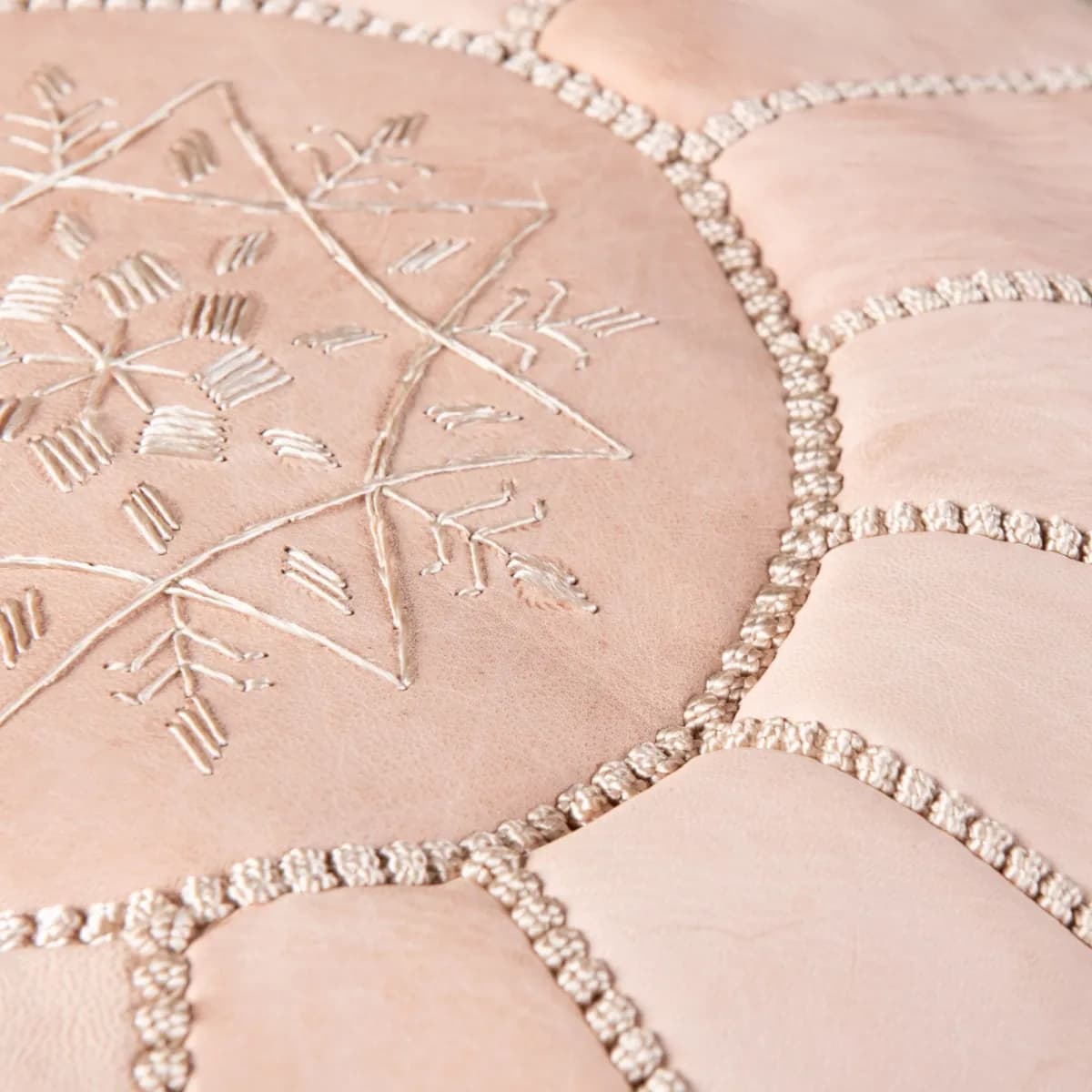 Nude Leather Pouf — view 3 of 3