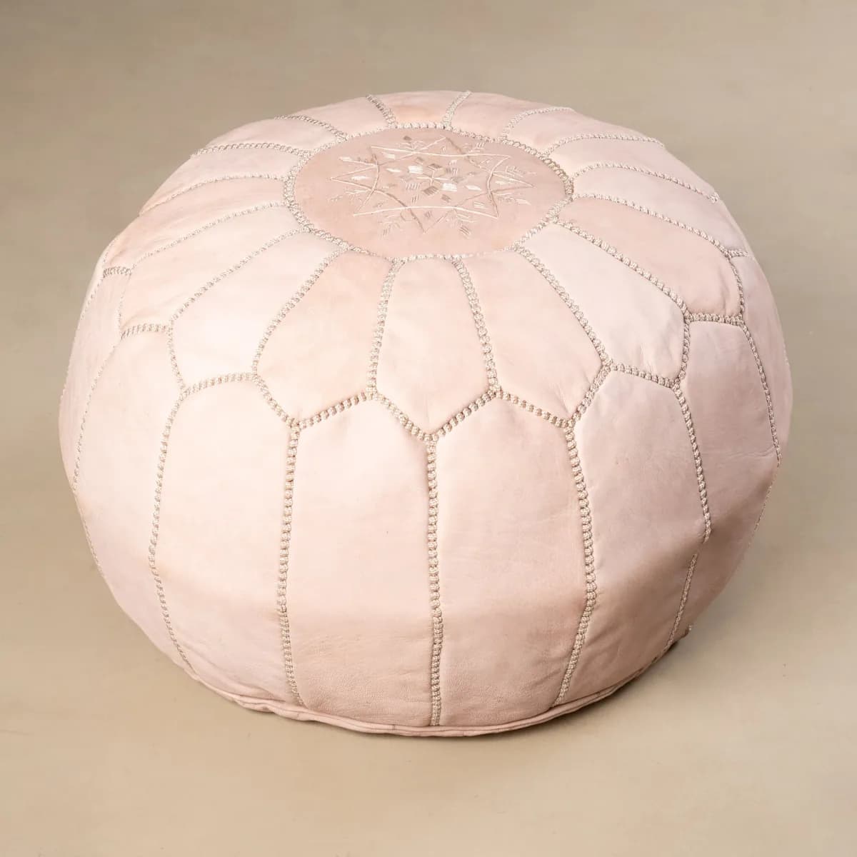 Nude Leather Pouf — view 1 of 3