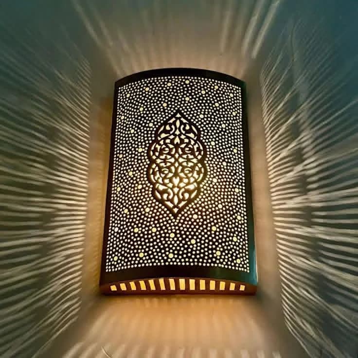 Black Gold Medallion Wall Sconce