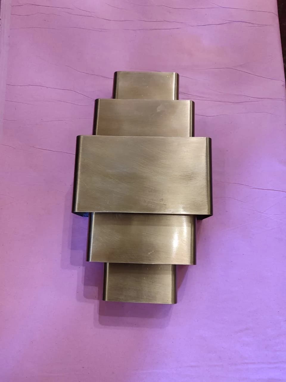Gold Tone Stepped Wall Sconce