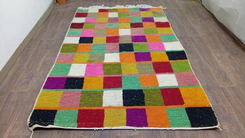 Multicolour Checkerboard Rug