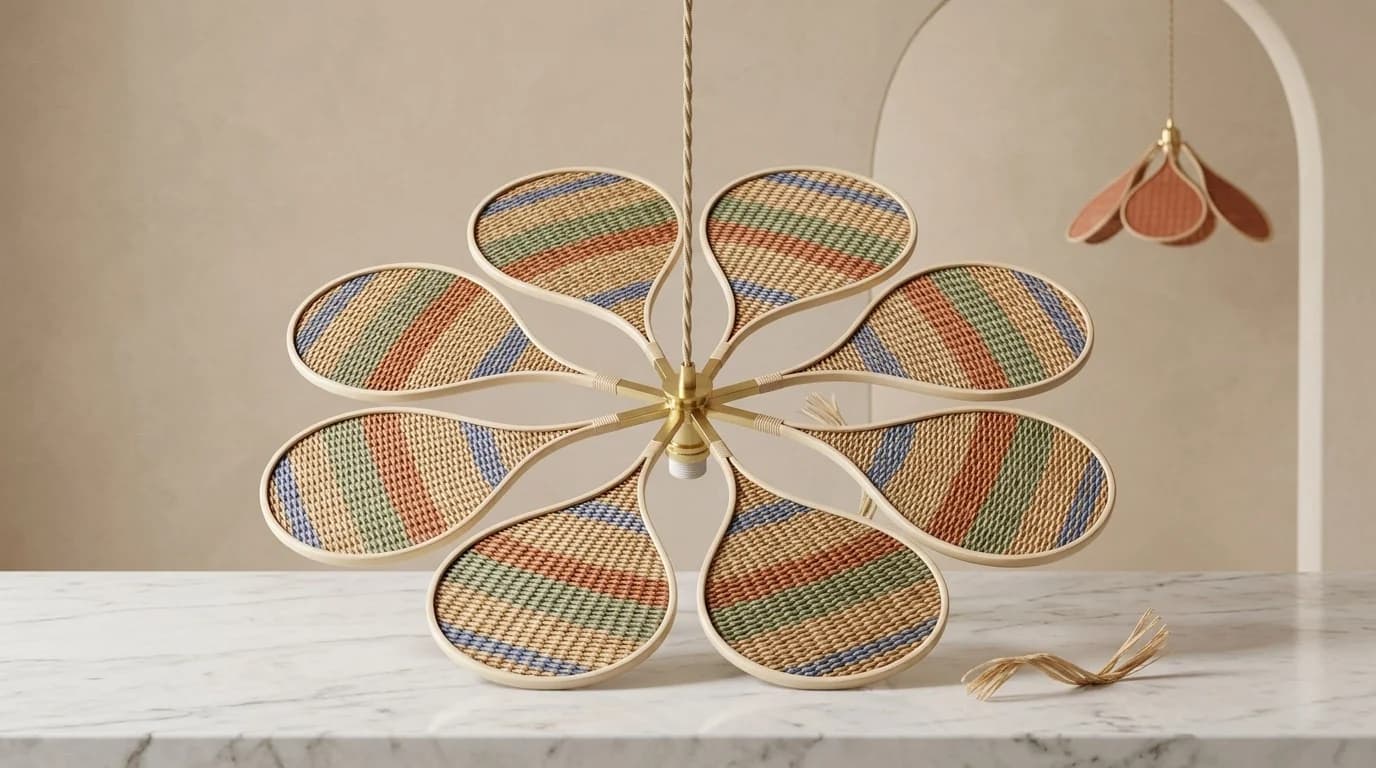 Multicolour Woven Petal Pendant