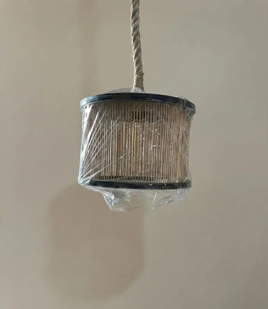Natural Fringe Drum Pendant