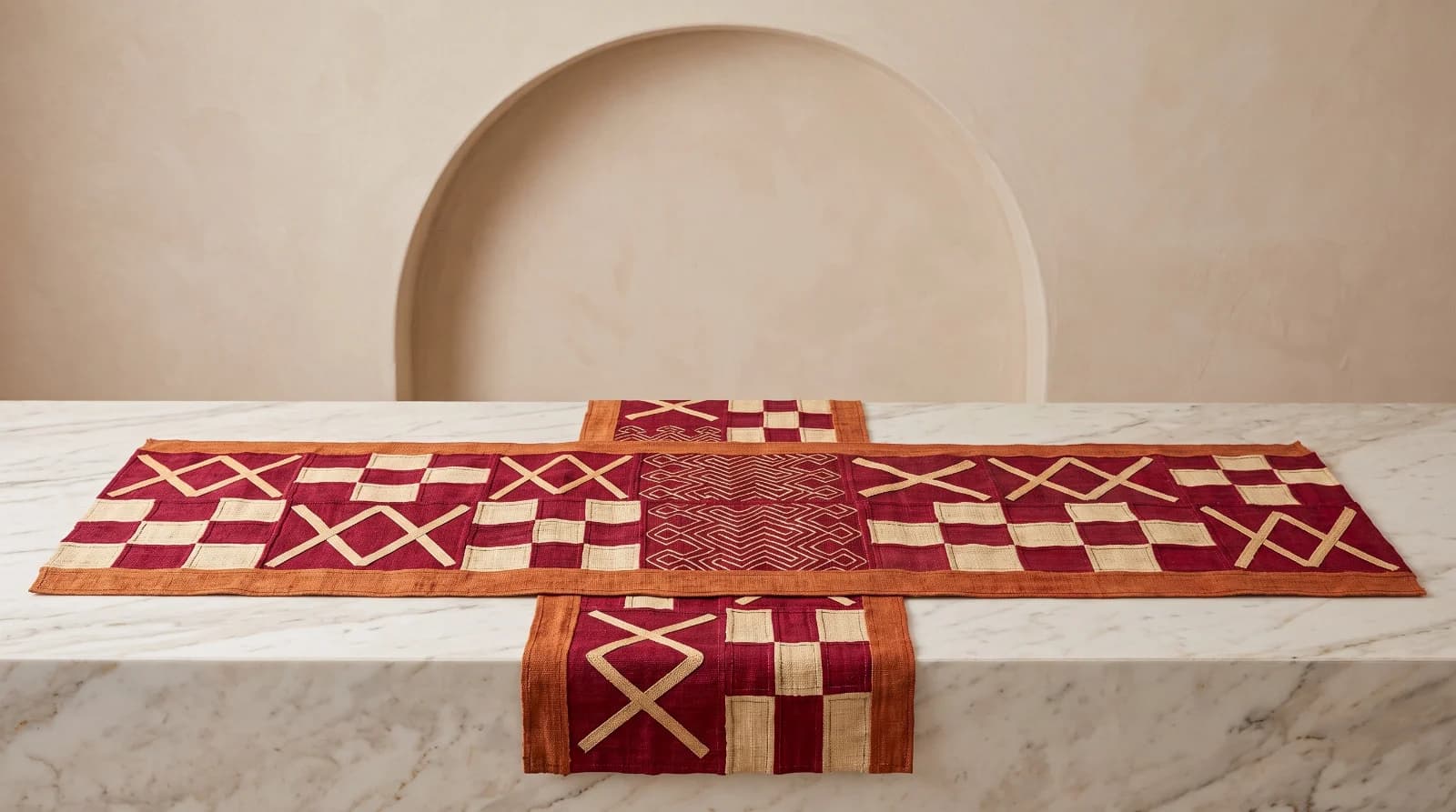 Red Gold Geometric Runners