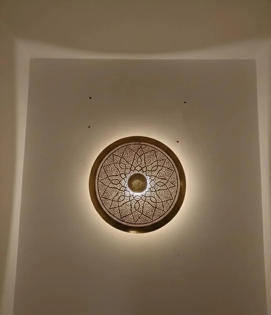 Round Geometric Backlit Wall Light