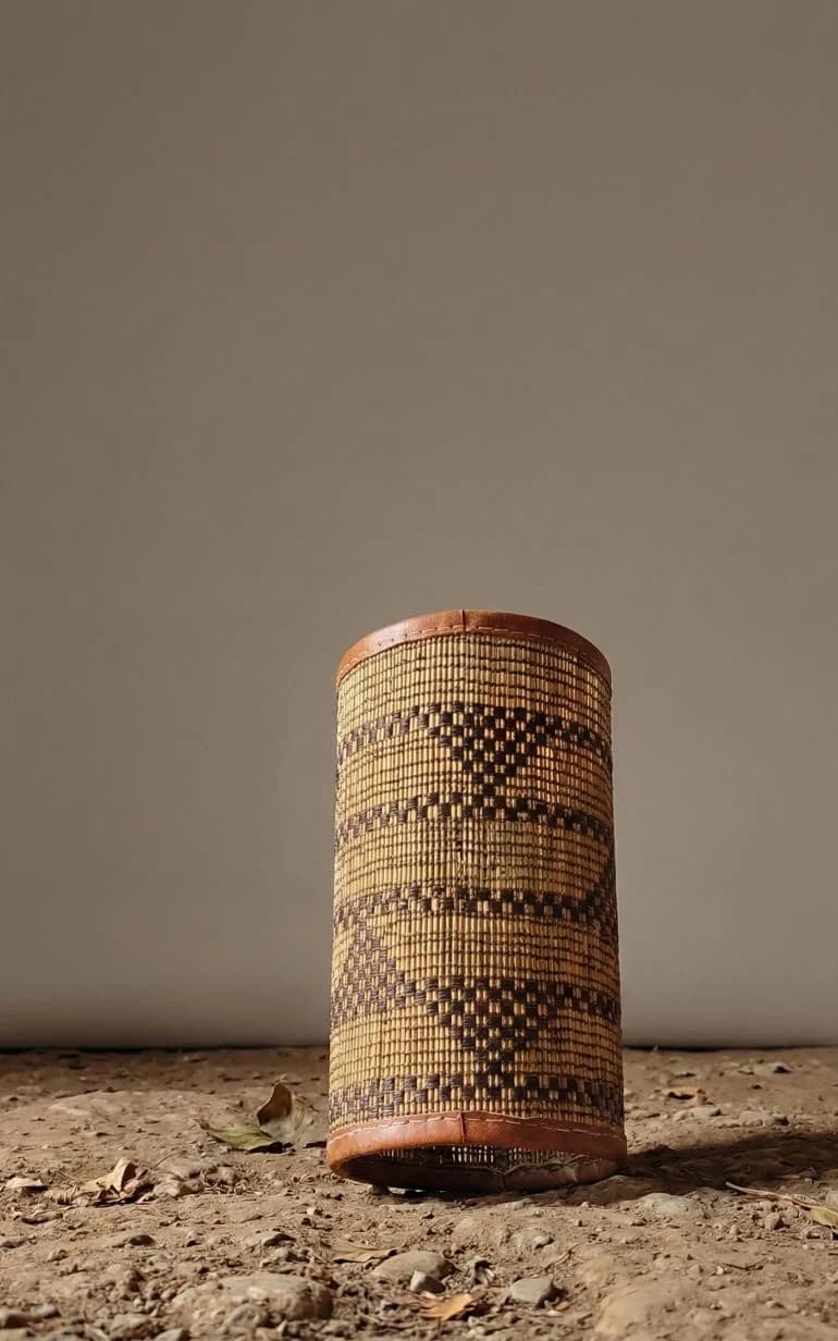 Woven Geometric Cylinder Shade