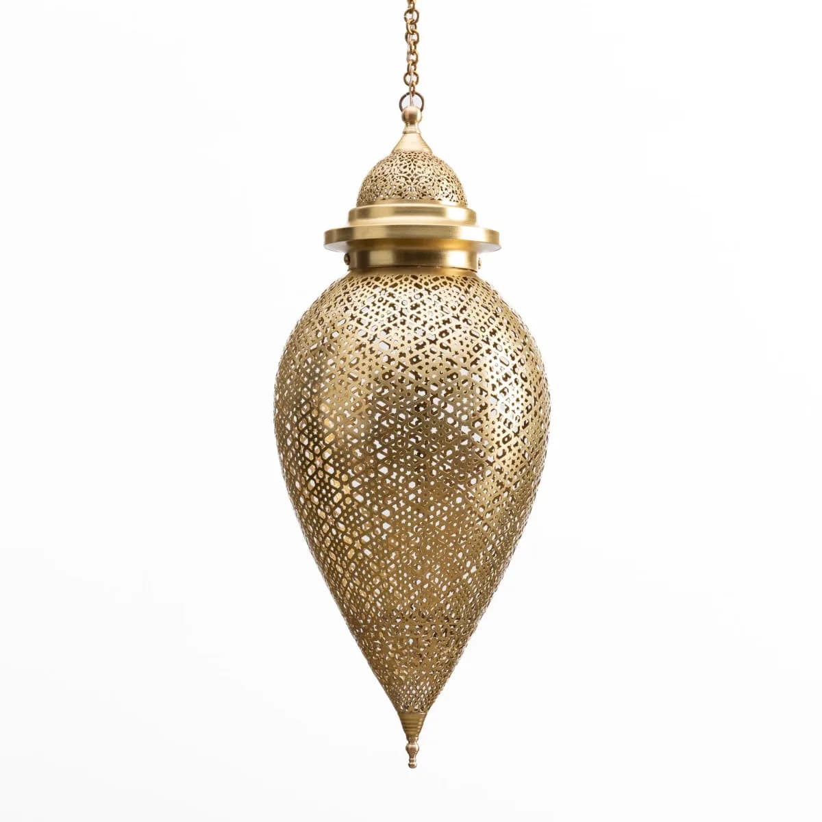 amani — brass teardrop pendant — view 1
