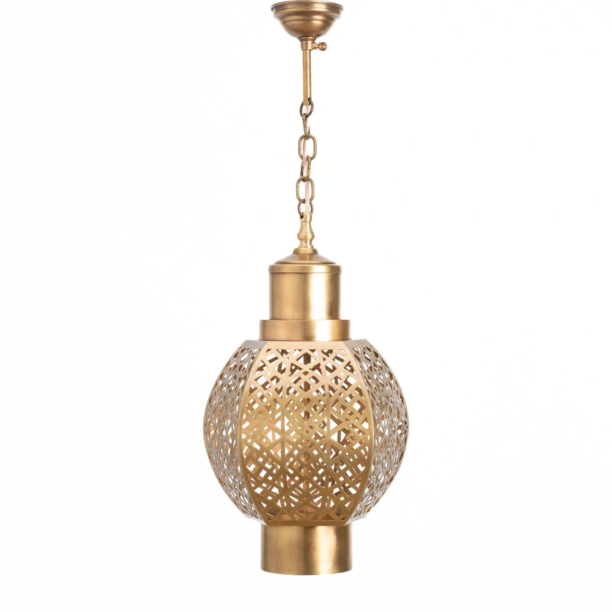diyae — brass globe lantern pendant — view 1