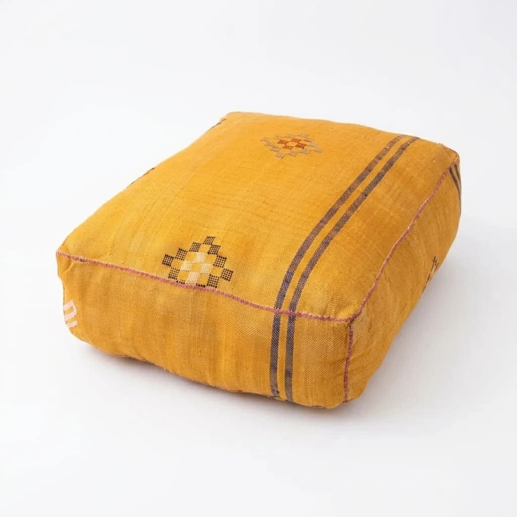 sabra silk pouf — crimson -- view 2