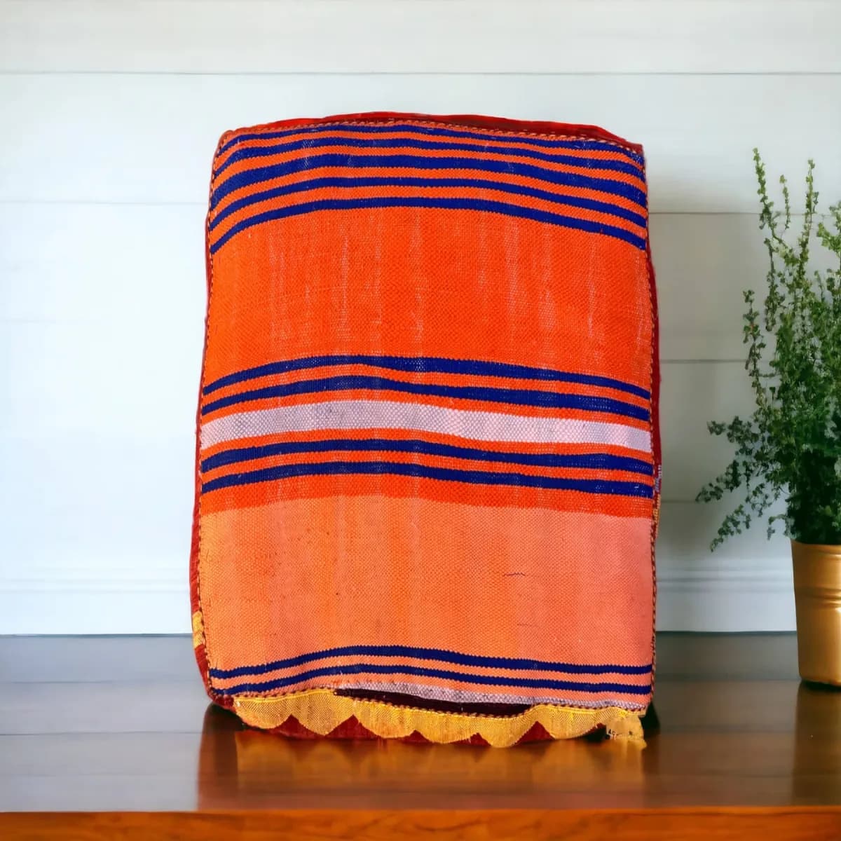 sabra silk pouf — mustard -- view 4