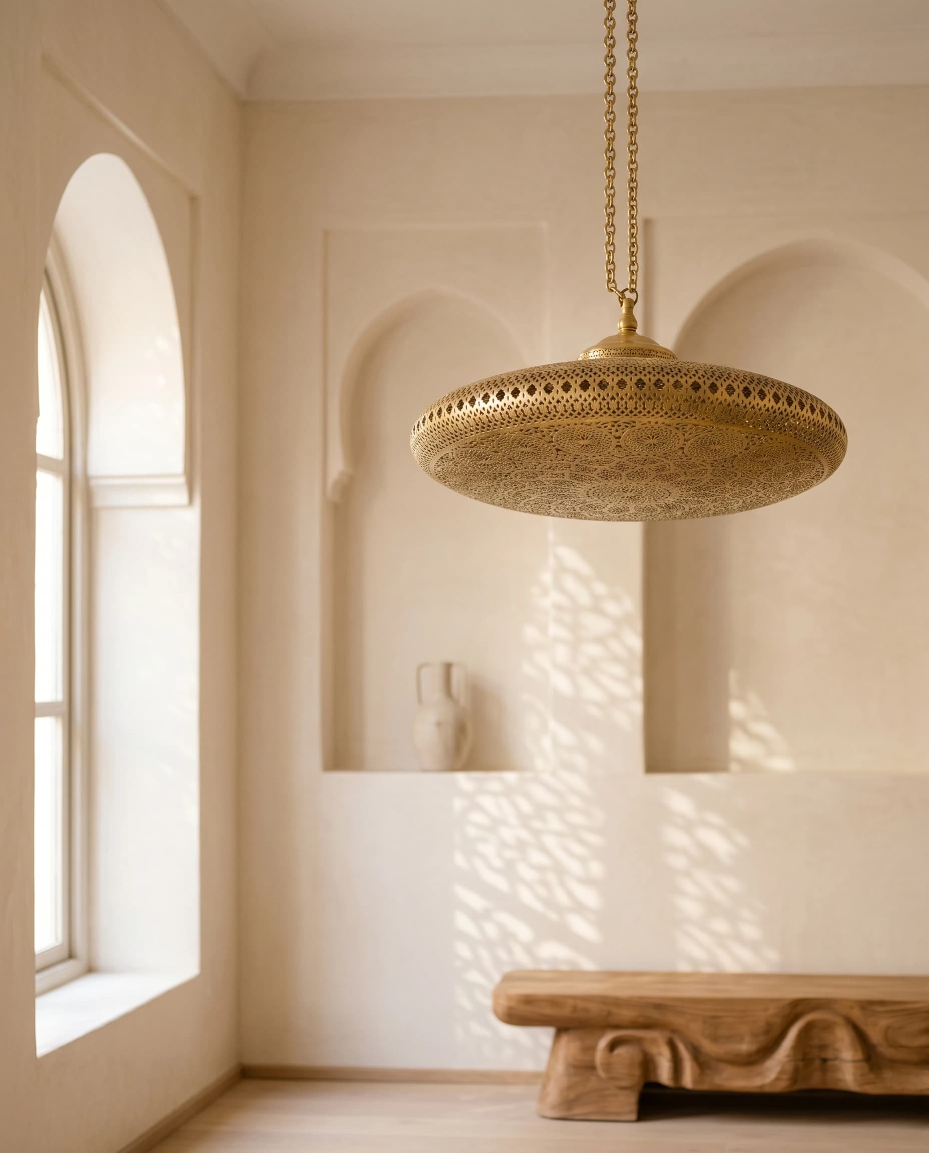 alhambra — brass disc pendant