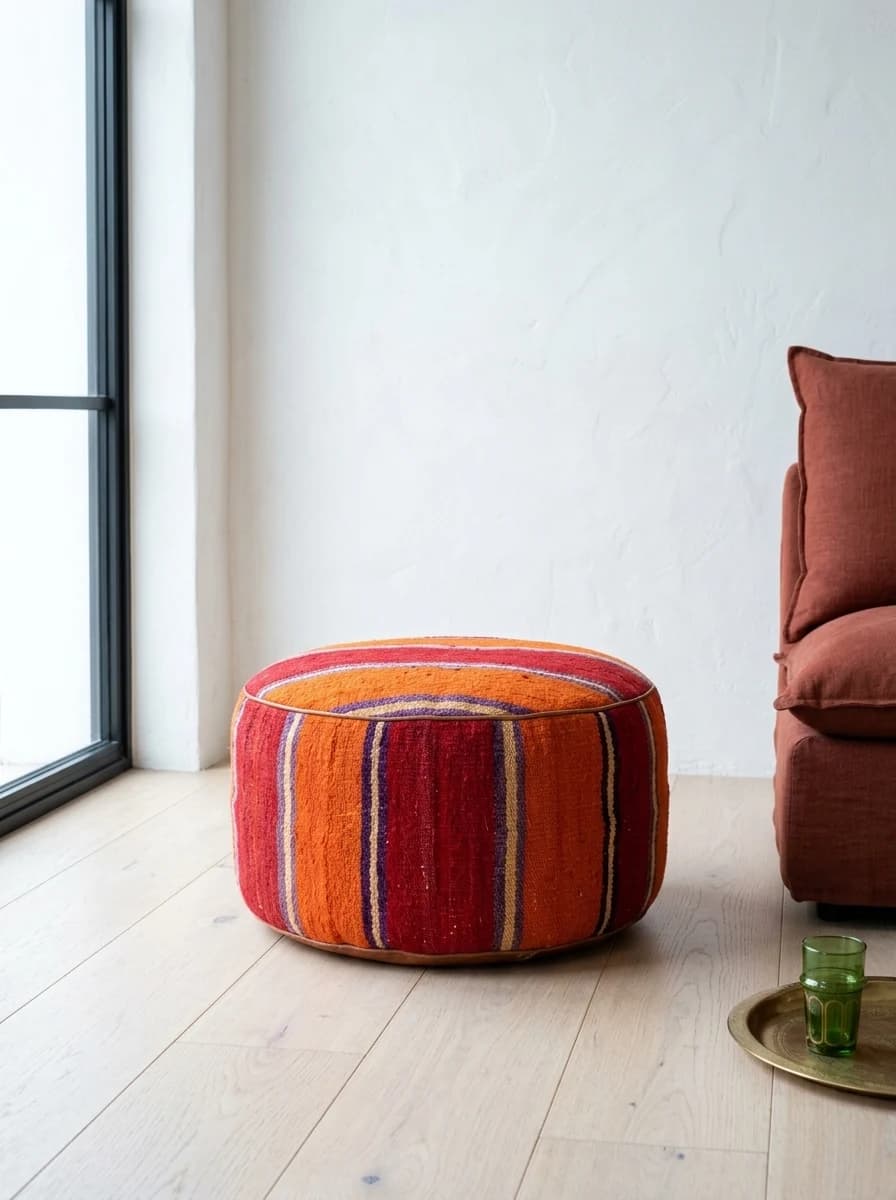 kilim pouf — plaid