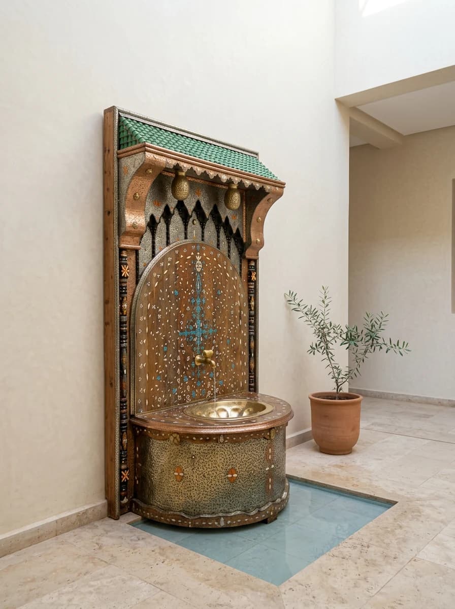 saqayah cuivre — copper fountain